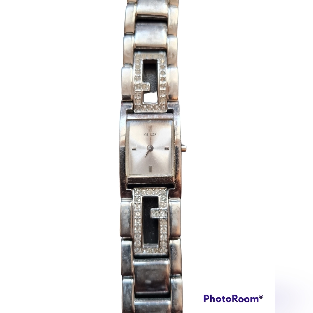 🌟HOST PICK 🌟GUESS G-Lite Silver Dial Ladies Crystal Bangle Watch - Picture 3 of 9